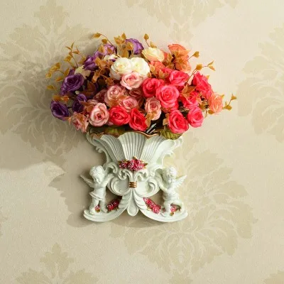 

Европейский полимерный Ангел настенная подвесная ваза настенная креативная Гостиная ТВ фон настенная статуя или Декор для дома Свадебные ...