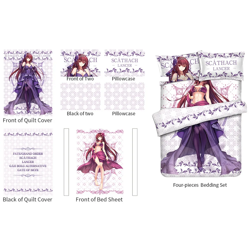 Комплект постельного белья из простыни пододеяльника наволочки аниме JK Game Fate Grand