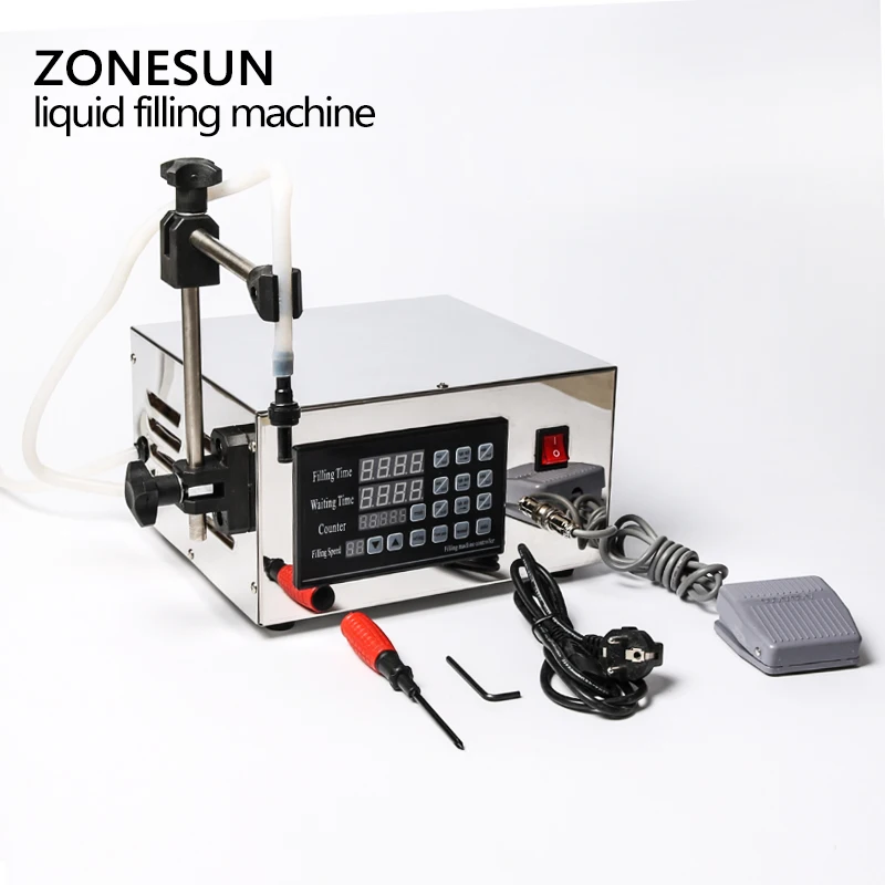 ZONESUN 5 2000 мл машина для розлива жидкости из нержавеющей стали 304 с числовым