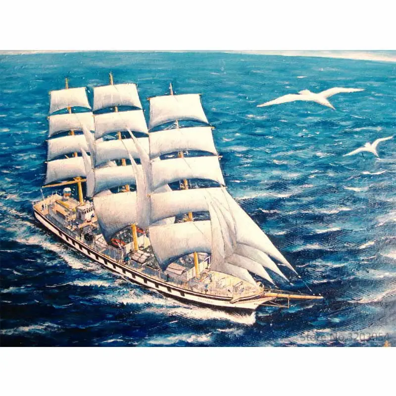 RA3398 CHUNXIA в рамке DIY картина по номерам морской пейзаж корабль Акриловая картина современного искусства домашний декор для гостиной 40x50 см RA3039 - Цвет: RA3398