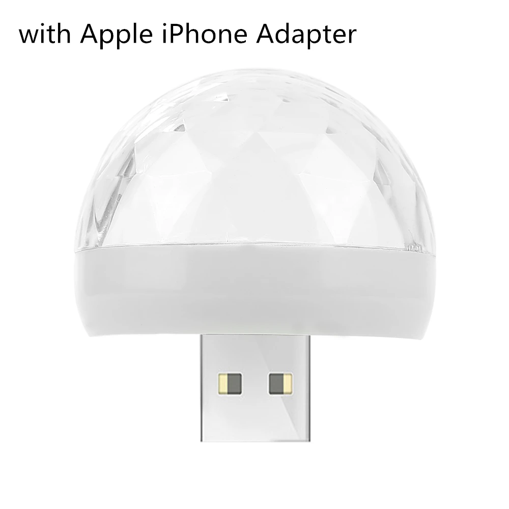 white ball B Мини USB светодиодный светильник для дискотеки, портативный светильник для рождественской вечеринки, магический шар, сценический светильник для диско-клуба, яркий эффект, сценическая лампа для мобильного телефона - Цвет: white ball B