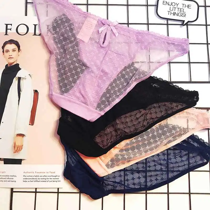 SP & CITY женские трусики с бантом и оборками сексуальные кружевные прозрачные