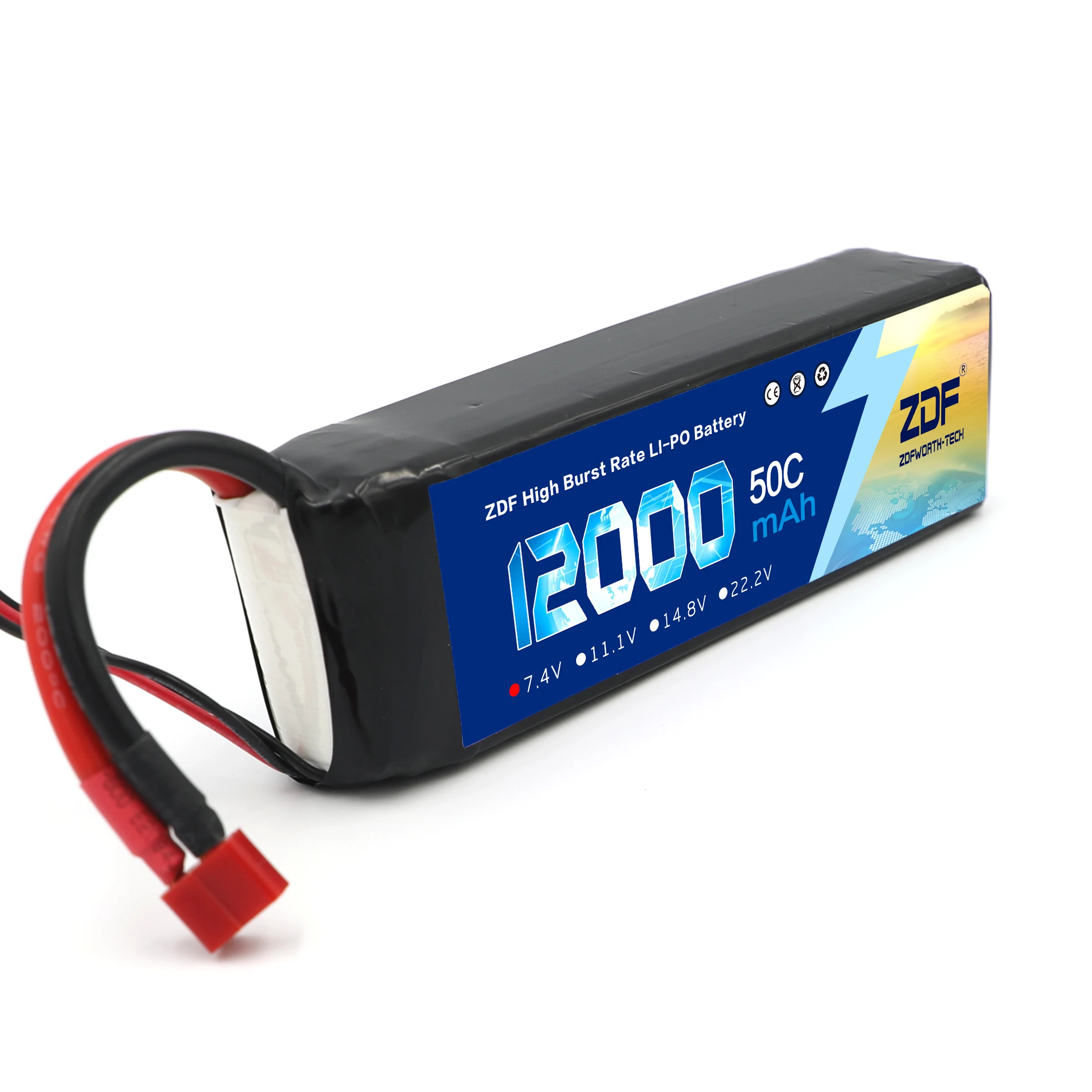 ZDF Lipo 2S аккумулятор высокая скорость лопасти 7 4 В 12000 мАч 50C MAX 100C для RC AKKU FPV UAV лодки