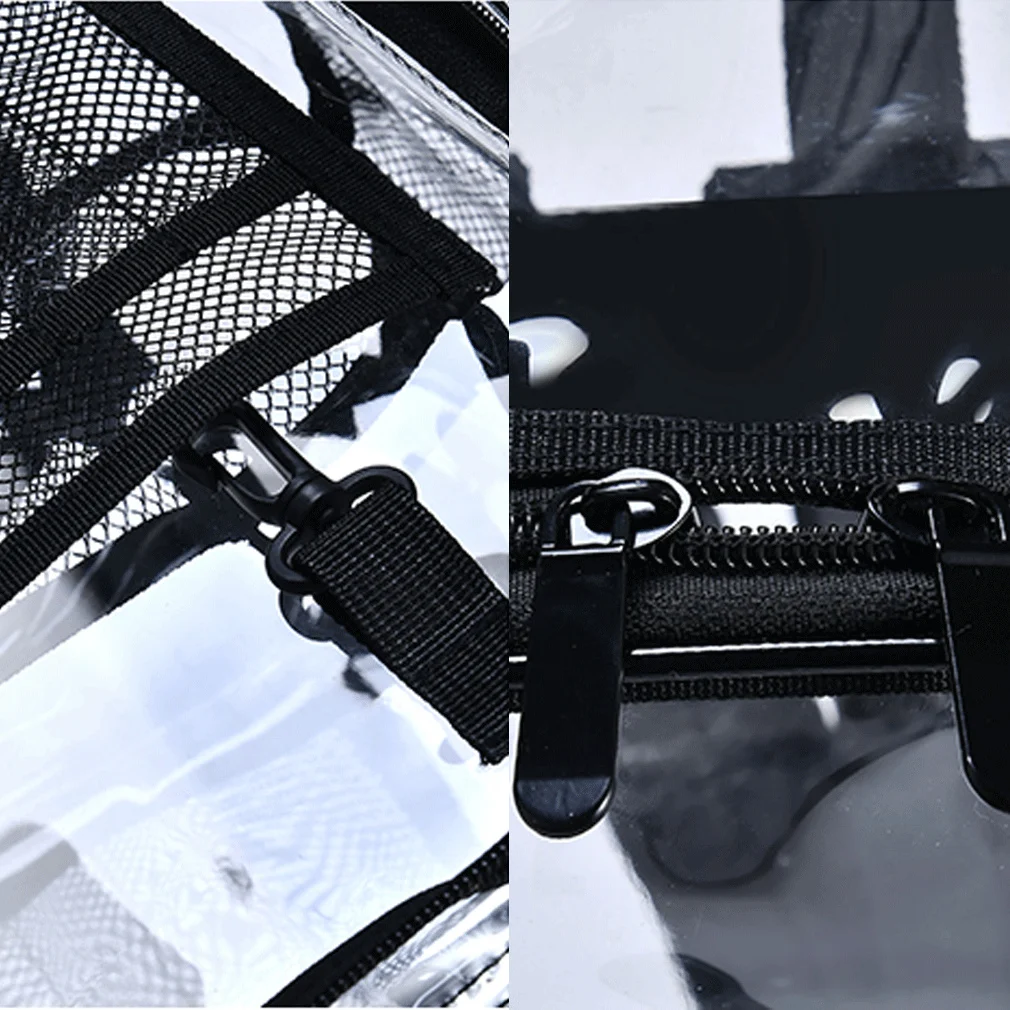 

New Women Transparent PVC Multi-pockets Security Backpack Girl Casual Clear Jelly Travel School Bag Bookbags Purse Beach Bag