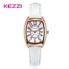 KEZZI брендовые классические ретро женские часы Tonneau красные кожаные кварцевые часы женские наручные часы с большим циферблатом Relogio Feminino