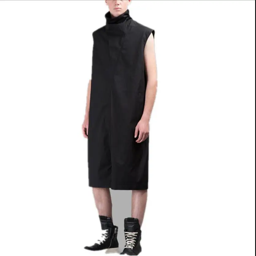 M-6xl New Men's Black Personality Stand Collar Loose Jumpsuit Hair Stylist Nightclub Dj One Piece Rompers Plus Size Clothing