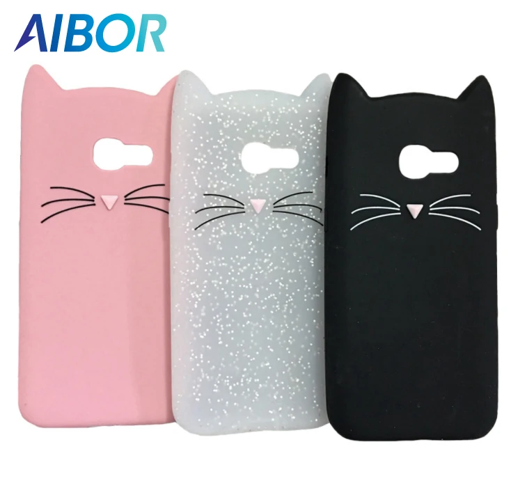3D cute cartoon Mustache beard cat Ear case for Samsung GALAXY Grand Prime/Note 9 8/2/S3 4 5 6 7 Edge S8 S9 Plus back cover |