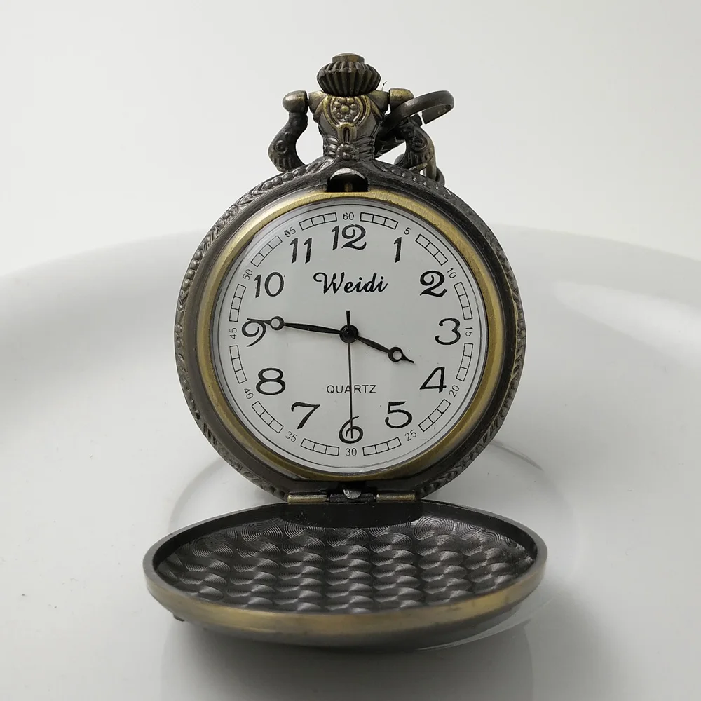 Античная Бронза Год Сбора Винограда Кварцевые карманные часы Мужские Карманные