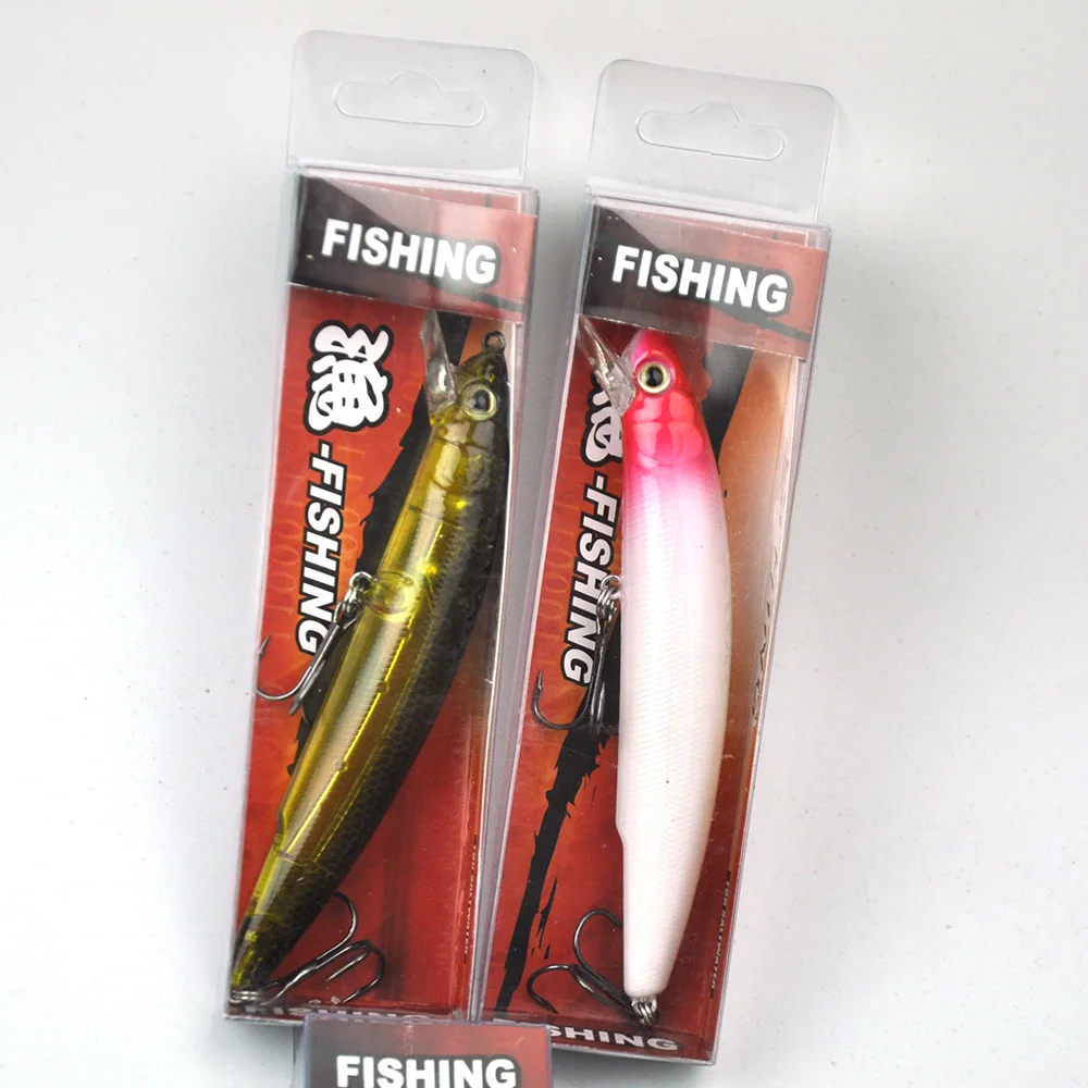 

Lots of 8pcs 12cm 17g ABS Hard Fishing Lures Pencil Minnow Hooks w/ PVC Box New