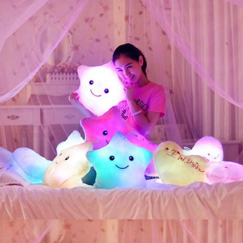 40 см креативная игрушка светящаяся Подушка Мягкая Плюшевая цветная подушка со