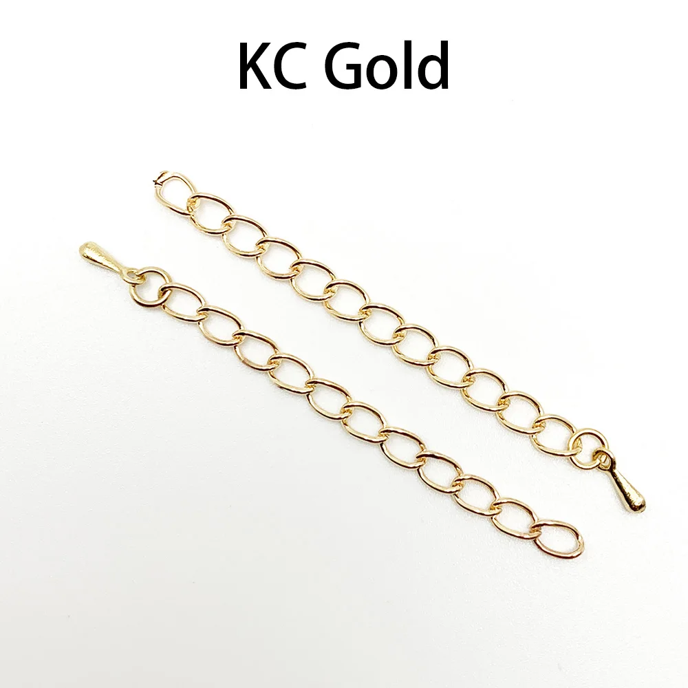 KC Gold 20 шт./лот, 50 мм, 70 мм, бусины в форме капли воды с расширенным удлинителем, хвостовая цепь, коннектор, принадлежности для изготовления ювелирных изделий DIY - Цвет: KC Gold