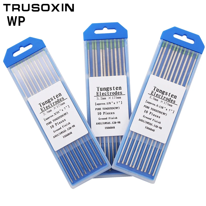 

10 шт., зеленый вольфрамовый электрод для сварки 1,0/1,6/2,0/2,4/3,0/3,2/x мм