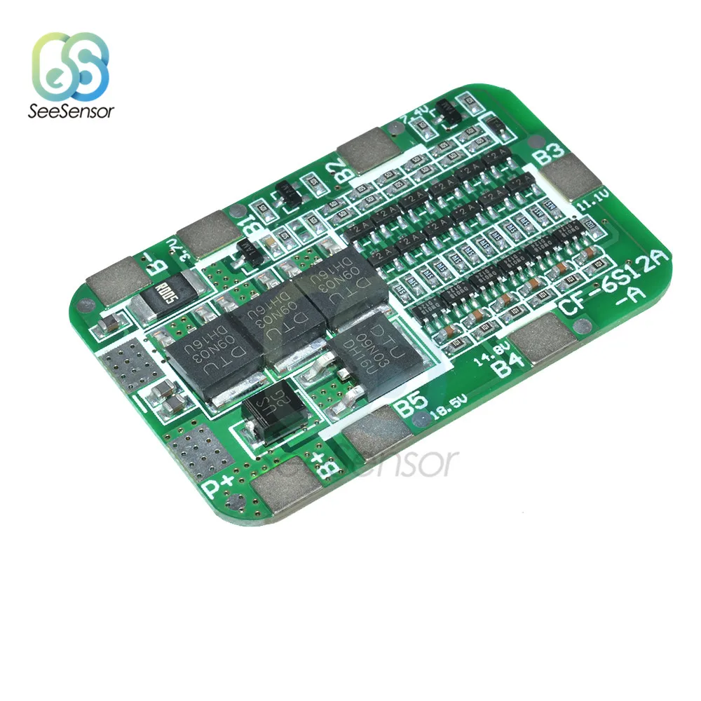 6S 15A 24V PCB плата защиты BMS для 6 модулей литий-ионных и литиевых батарей 18650 |