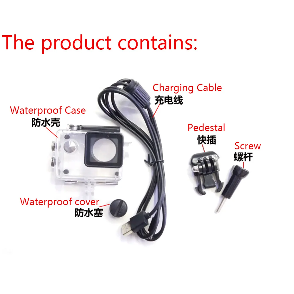 Charging shell Для SJCAM SJ4000 Sj7000 sj9000 Камера аксессуары Водонепроницаемый случае Зарядное устройство оболочки кабеля USB C30 H9 A8 C4 для мотоцикла клоун - Цвет: Charging shell