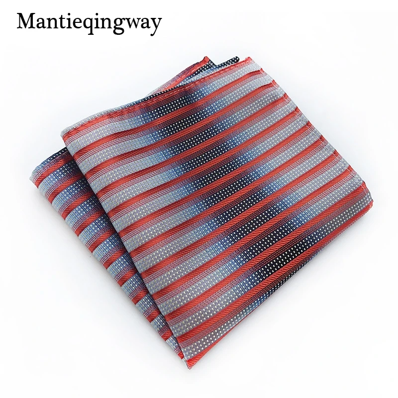 Mantieqingway полиэфир платок Карманный квадратный для мужчин полосатый плед