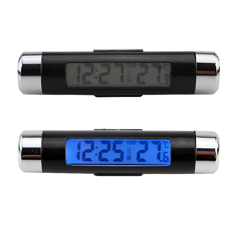 Автомобильный термометр 2 в 1 вентиляционная розетка цифровое Время ЖК экран часы