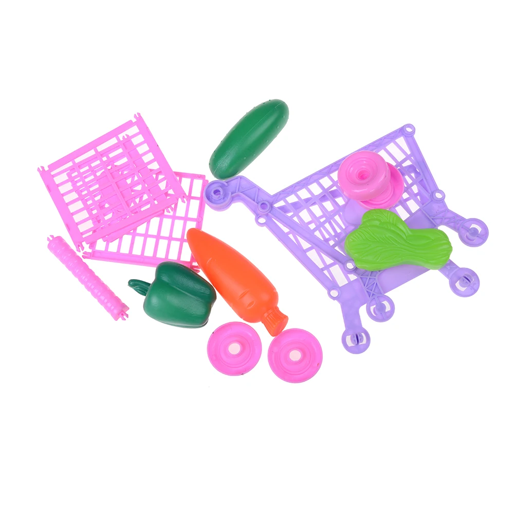 1 Набор корзина для супермаркета с полным продуктовым питанием детей игрушка