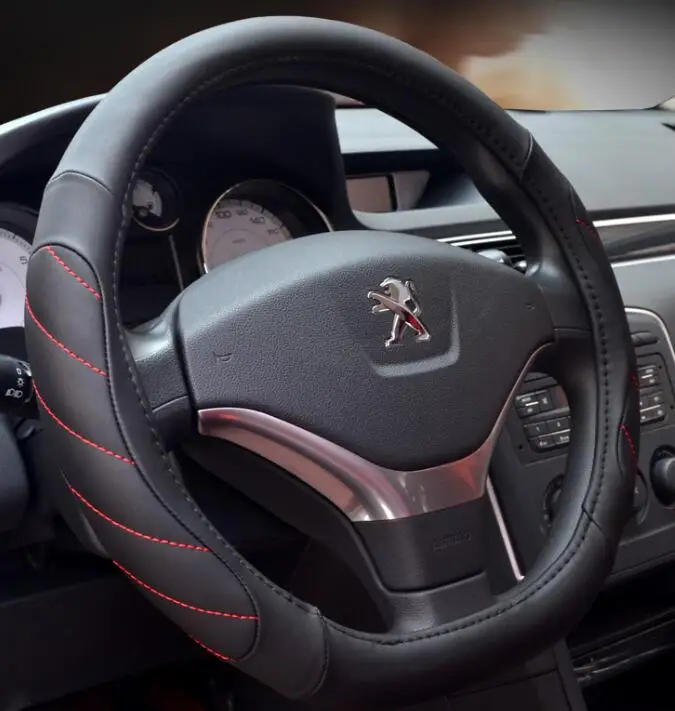 Black Крышка рулевого колеса автомобиля крышка рулевого колеса использовать спортивный автомобиль Авто Руль диаметр 38 см - Название цвета: Black