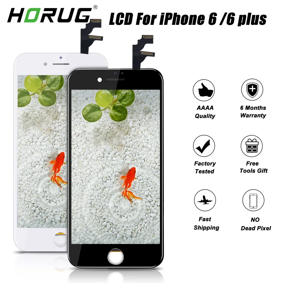 HORUG AAAA качественный ЖК экран для iPhone 6 Plus дисплей в сборе Замена дигитайзер