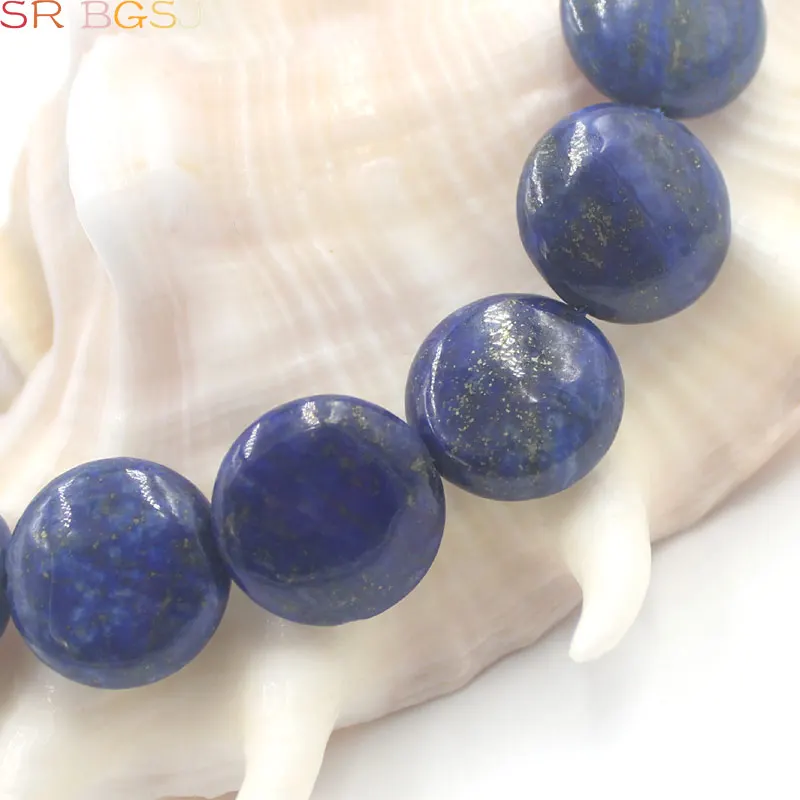 Free Shipping 10mm 12mm 14mm 16mm Coin Lapis Lazuli Genuine Gems Stone Jewelry Making Beads Strand 15&quot|stone parts|stone eaglestone cabochon |