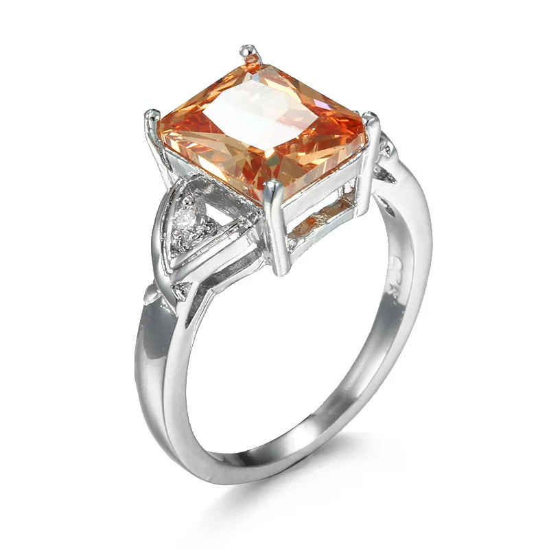 Роскошные 2 ct CZ кольцо с крупным камнем Новые поступления 4 зубец циркония