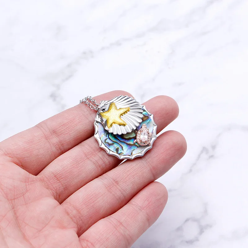 Doreen Box медный серебристый цвет эмаль Морская ракушка звезда черепаха колье с
