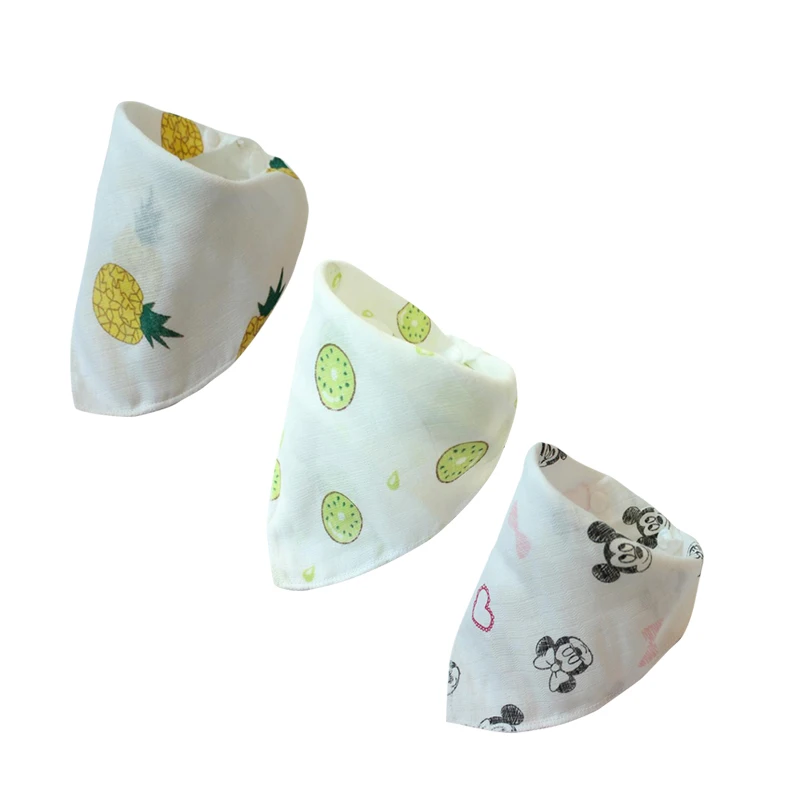 3 pcs mouse fruits 5 шт. органический хлопок Детский шарф муслин отрыжка ткань бандана нагрудники новорожденный мальчик младенец, девочка, малыш baberos шарф нагрудник bavoir ребенок - Цвет: 3 pcs mouse fruits