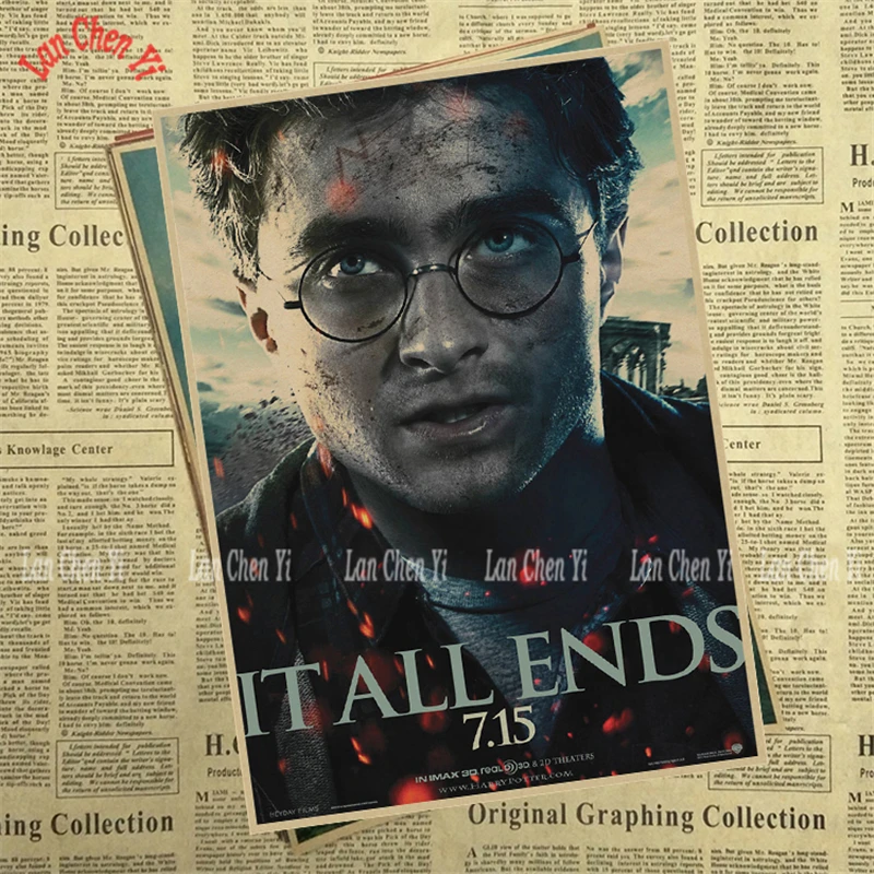 Academy of Magic и Deathly Hallows классический фильм плакат на крафт-бумаге кафе творческие обои для интерьера