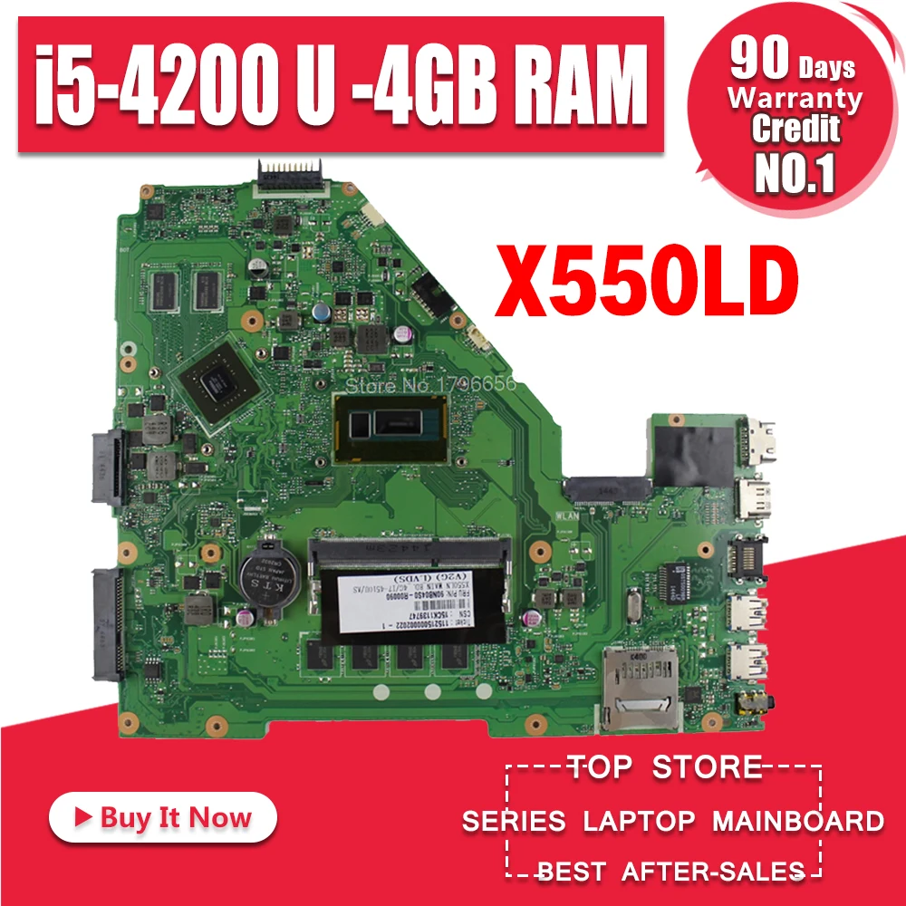 X550LD материнская плата для ноутбука ASUS A550L R510L Y581L K550L X550L X550LD X550LN X550LC материнская плата i5-4200U 4 Гб Оперативная память GT820M 8* памяти