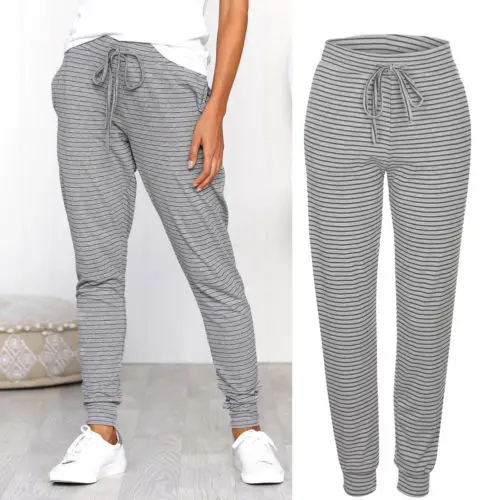 

Womens Casual Sweatpants Dance Harem Pants Baggy Slacks Trousers Bandage striped trousers High Waist Loose Comfort Clothing
