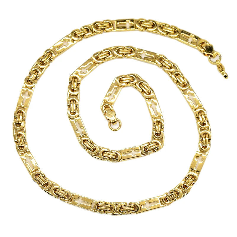 Мужское ожерелье цепочка из нержавеющей стали с кубинским звеньем AMUMIU черное