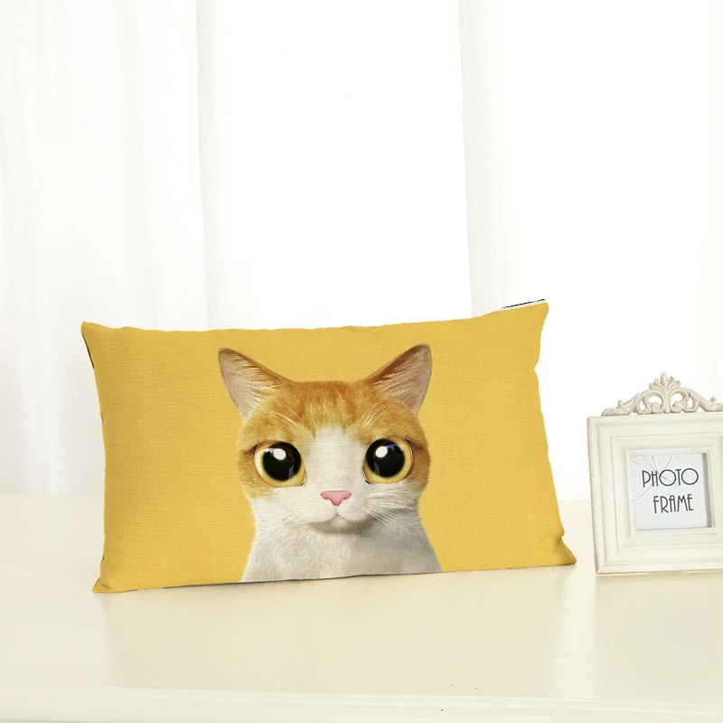 Высокое качество милый кот Домашняя одежда поясничная подушка стул наволочка