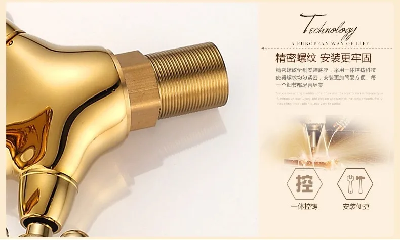 Бесплатная доставка горячая Распродажа золотой домашний кран для ванной комнаты