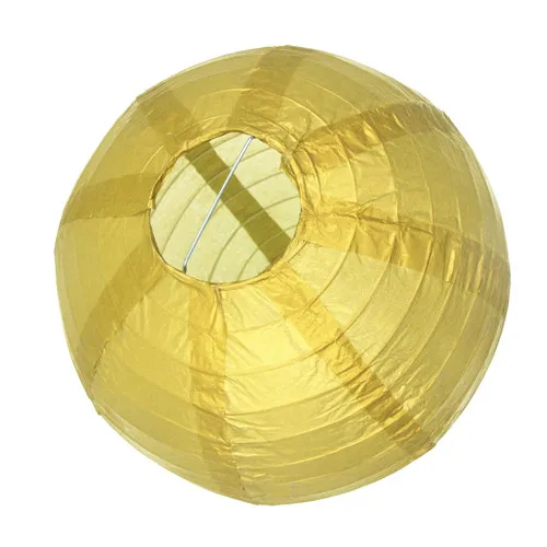 8 ''(20 см) Круглый китайский фонарь lampion фонарики из белой бумаги для украшения свадебной вечеринки небесный фонарь s украшение на Хэллоуин - Цвет: gold