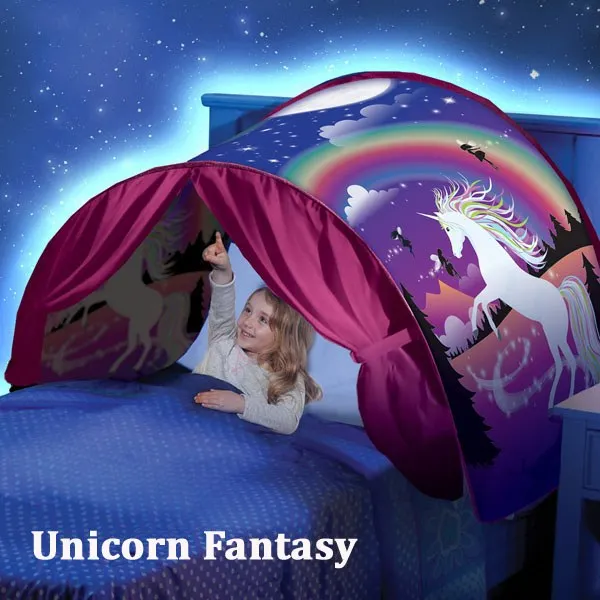 Unicorn Fantasy Новое поступление детская мечта Игровая палатка Spave Adventure палатки принцессы Детский игровой домик всплывающая кровать, палатка сна палатка мечты - Цвет: Unicorn Fantasy