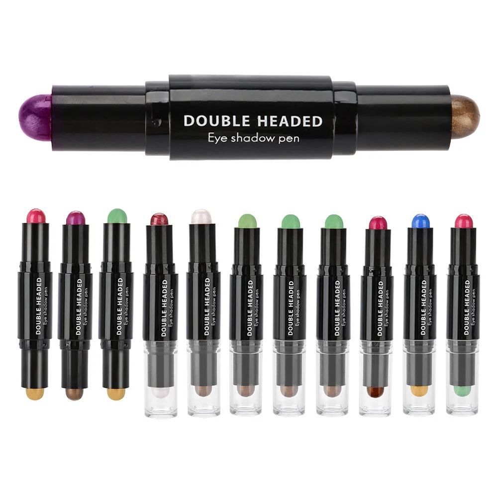 12 Colors double sided Multicolor Professional Waterproof Eyeshadow Stick Highlighter Glitter Pencil Eye Makeup Cosmetics Tools | Красота и
