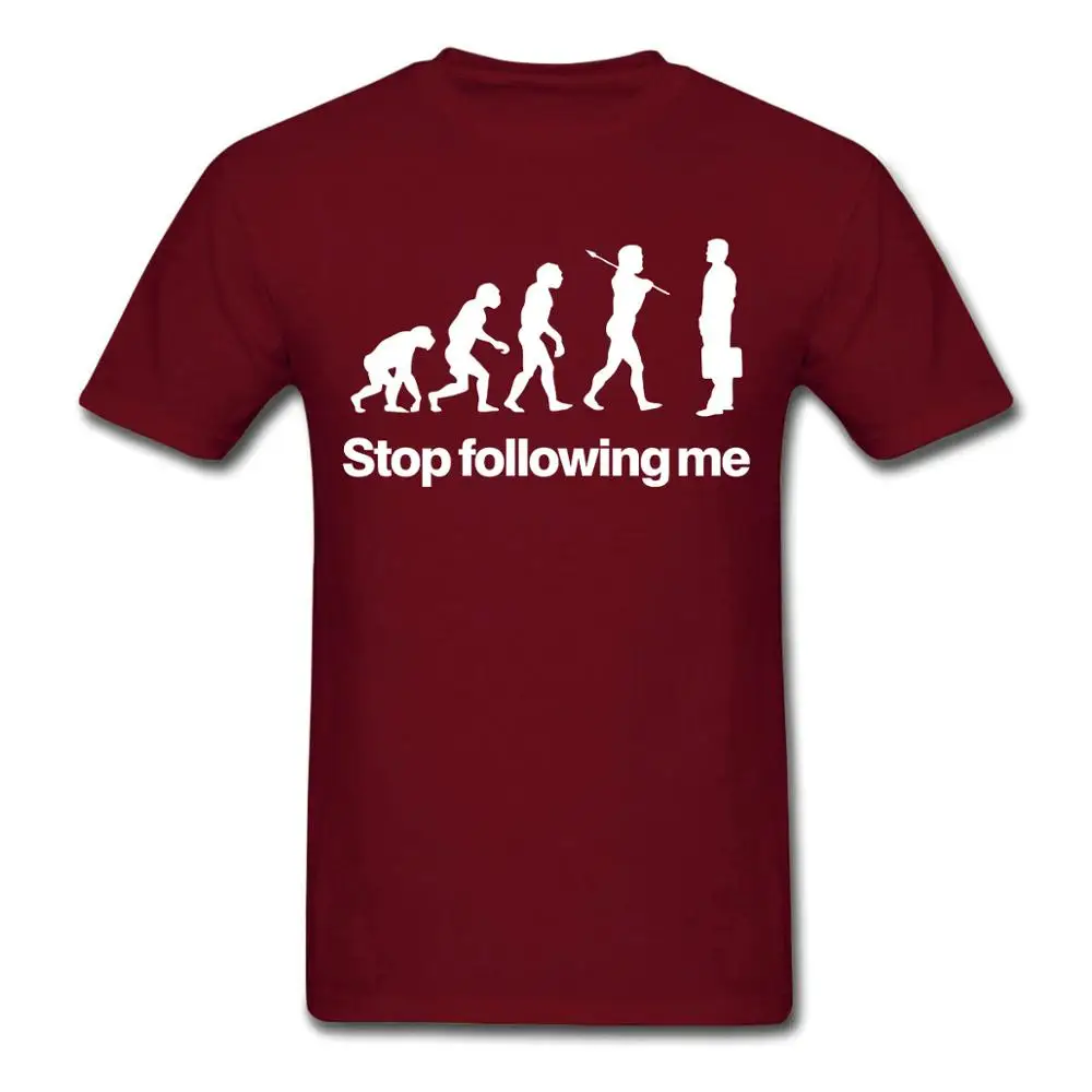 Evolution Stop Follow Me Футболка мужская забавная футболка 100% хлопок размер США|Мужские