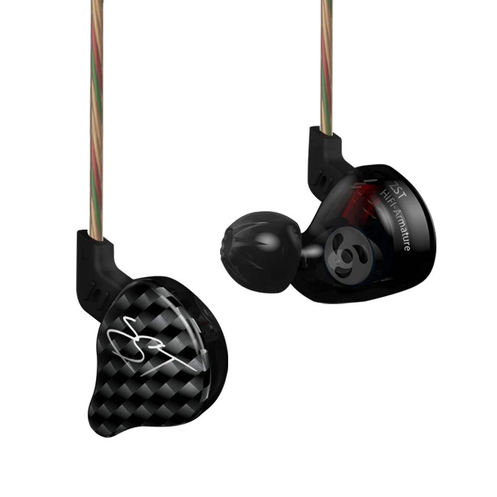 KZ ZST наушники Pro arament Dual Driver съемные В Ухо Аудио мониторы шумоизоляция HiFi музыка