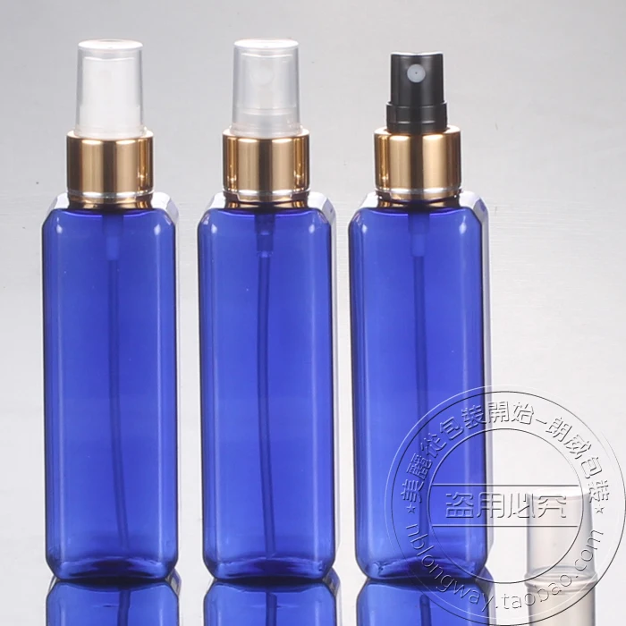 

Free shipping100ml(50pc/lot) square blue sprayer pump bottles for personal care luxury bottles ,wholesale price
