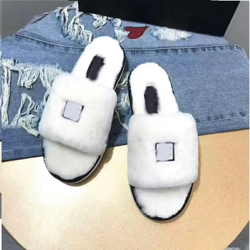 Лидер продаж года; женская повседневная обувь на платформе из шерстяного меха; классические пушистые тапочки для прогулок; женские белые сандалии на плоской подошве