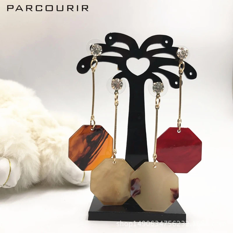 Длинные Серьги Imitatedamber Цвет Падения Rhinestone Висячие Модные Женщины Ювелирные