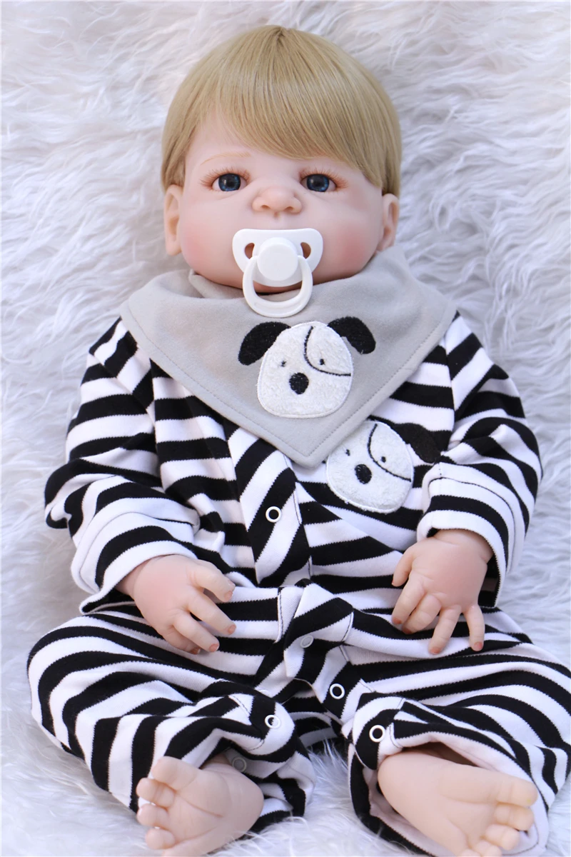 

55cm Full Body Silicone Reborn Waterproof Doll 22" Realistic Newborn Baby Boy reborn lifelike Doll modeling Birthday Gift