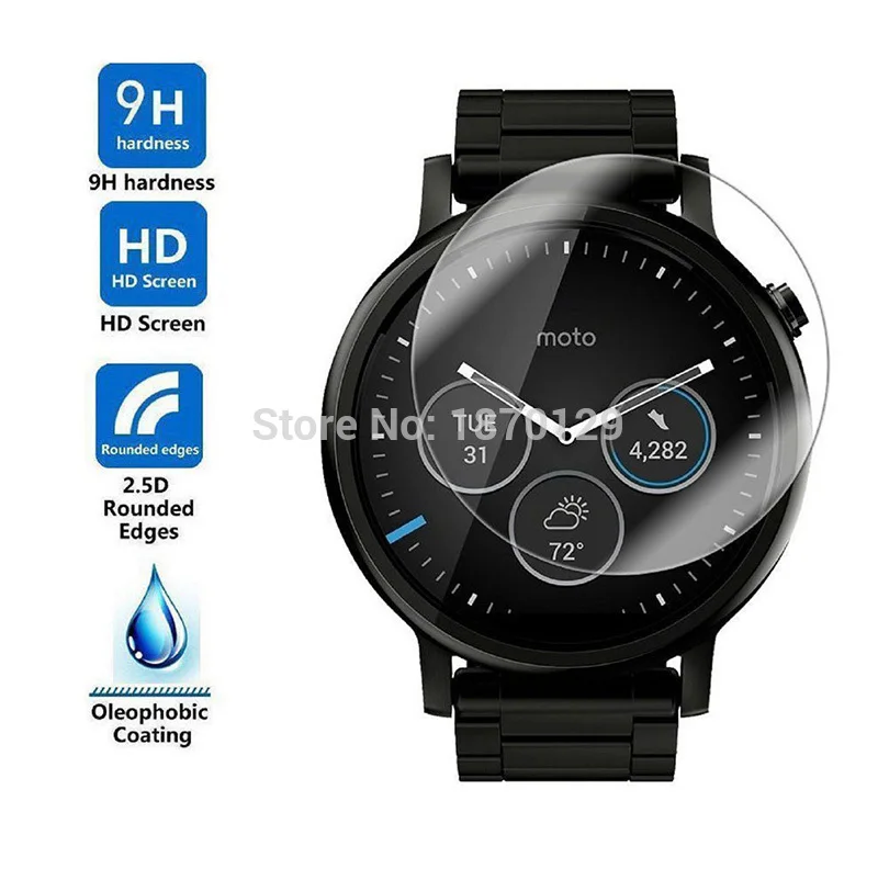 0.20 мм смарт наручные часы округлые закаленное стекло защита щит для мото 360 спорт