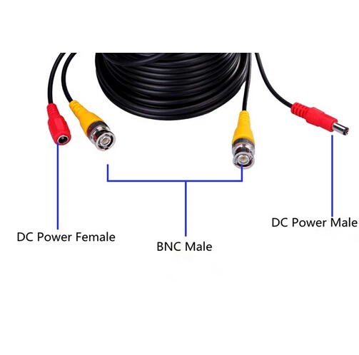 

YiiSPO 20M CCTV BNC Cable Video Power Siamese Cable for Analog AHD CVI CCTV Surveillance Camera DVR Kit free shipping