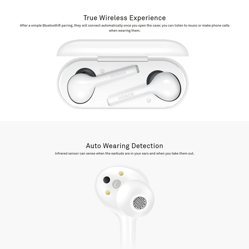 Huawei Honor FlyPods Молодежные Lite Беспроводной Bluetooth Наушники Hi-Fi наушники-вкладыши TWS с Спортивная гарнитура с микрофоном уравновешенных якоря динамических Излучателя