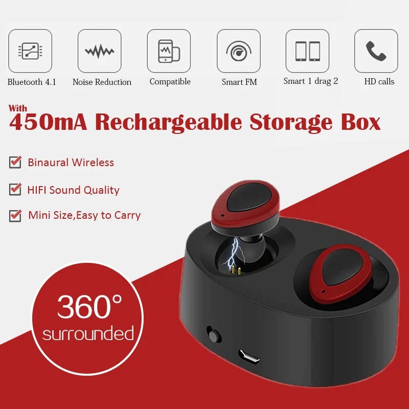 K2 TWS Bluetooth наушники с микрофоном в ухо беспроводные стерео музыкальные гарнитуры