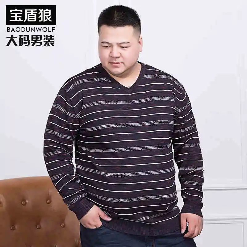 Большой 10XL 8XL 6XL 5XL 4XL мужской свитер весна новые свободные полосатые трикотажные свитера мужские размера плюс пуловеры брендовая одежда - Цвет: 2