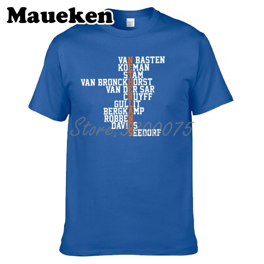 Мужская футболка с надписью Legend netherland VAN BASTEN CRUYFF GULLIT BERGKAMP SEEDORF в стиле ретро W1118001 |
