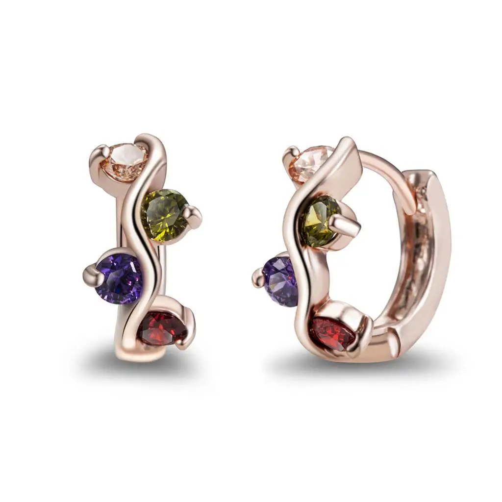 Новые посеребренные разноцветные свадебные серьги-подвески со стразами и