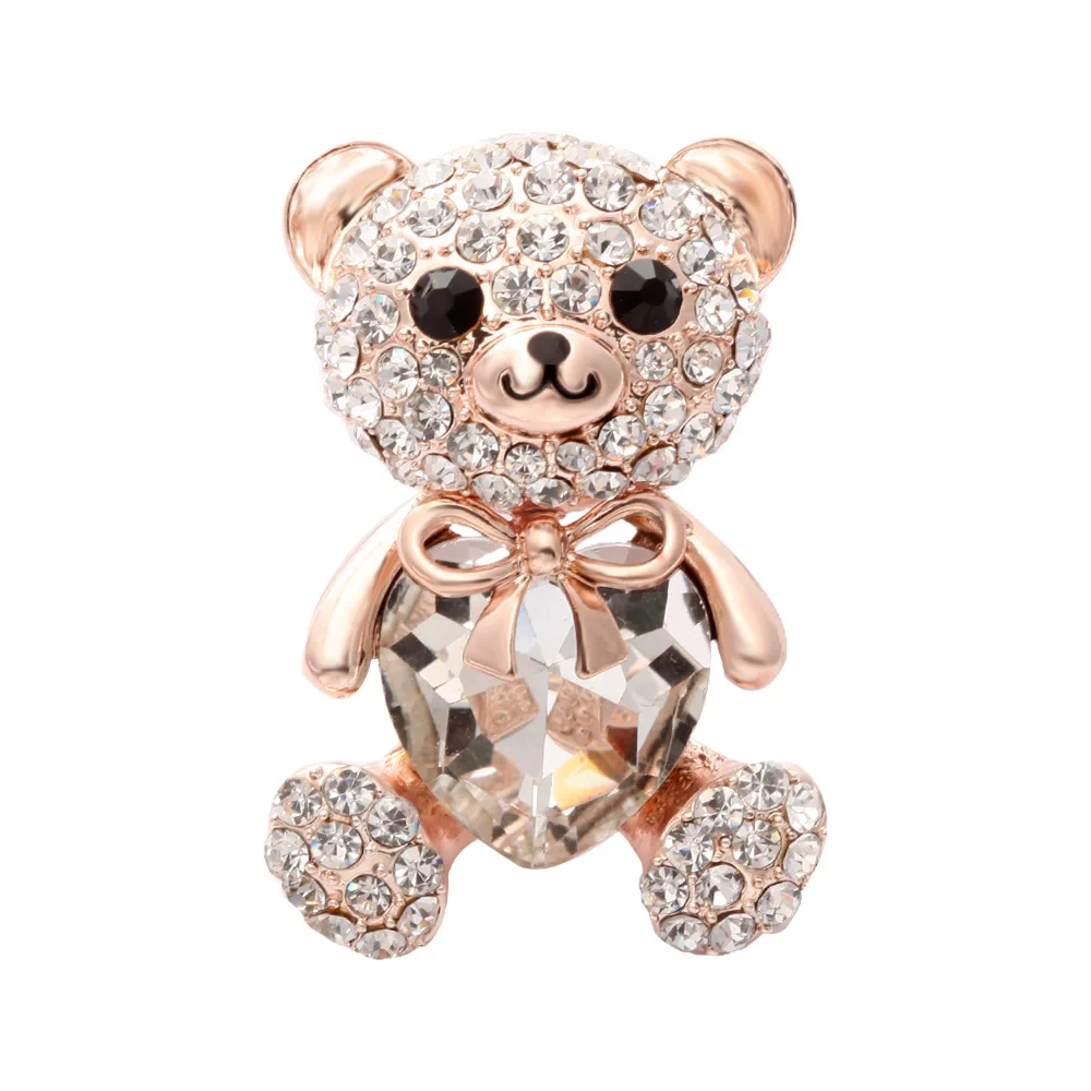 Senfai кристалл любовь медведь Магнитная брошь держатель очков милый Брошь